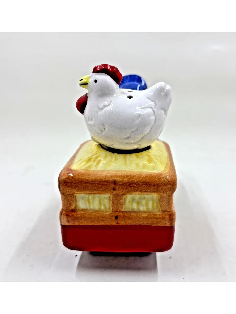 Vintage Clay Art  Pig Driving Truck with Chicken Nodding Shaker Set 1994